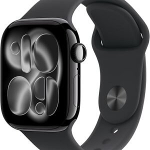 Apple Watch Series 11 [GPS 42mm] Smartwatch with Jet Black Aluminum Case with Black Sport Band
